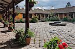 Ecuador, The beautiful Hacienda San Augustin de Callo is built on the site of an Inca palace.