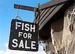 Poissons signe boutique vente à Southwold, Suffolk, Royaume-Uni