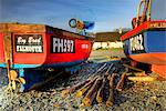 Fishing boats in Porthallow, Cornwall, UK