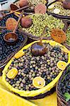 Olives for sale in the market in St Remy, Provence, France