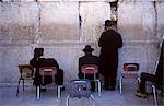 Jews praying at the Wailing Wall.