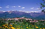 The town of Feltre at the base of the Dolomites