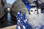 Venice Carnival People in Costumes and Masks