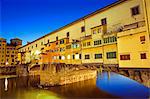 Night view of Ponte Vecchio on the River Arno