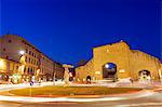 Car light trails on Piazzale di Porta Romana