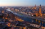 River and city view at dawn