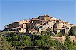 Italy,Tuscany,Petroio. The classic Tuscan hilltop village of Petroio looks out over olive groves and farmland