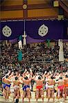 Grand Taikai Sumo Wrestling Tournament Dohyo ring entering ceremony of top ranked wrestlers