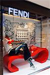 Japan,Honshu Island,Tokyo,Ginza District. Fendi department store window display.