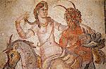 Cyrene, Libyen. Mosaik der Nymphe und Satyr von Villa Jason Magnus im Museum.