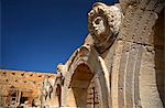 Libya; Tripolitania; Khums; The Head of the Medusa on arches in the Severan Forum at Leptis Magna.