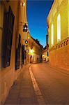 Lithuania, Vilnius, Stikliu Gatve At Dusk