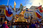 Malte, Zurrieq ; La statue du saint patron, Madonna se faite lors d'un rassemblement religieux annuel.