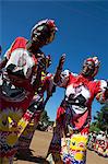 Malawi, Liliongwe. Supporters of Presidental hopeful Tembo, dance and support his campaign in a colourful Malawian manner