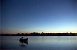 Malawi, Upper Shire Valley, Liwonde National Park.  Early morning sunrise over the Shire River.