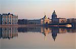 Russia, St.Petersburg; The Imperial buildings around the Neva, the Winter Palace, the Admirality St.Isaac's Cathedral cupola.