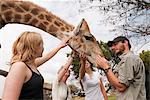 Volunteers working on wildlife conservation project, Lion Park, Johannesburg, South Africa