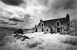 Infrared image of a derelict farmhouse near Arivruach, Isle of Lewis, Hebrides, Scotland, UK