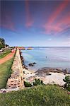 View of walls of Galle Fort at sunset, Galle, Sri Lanka