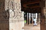 Detail of decorative pillar in Temple of the Tooth (Sri Dalada Maligawa), Kandy, Sri Lanka