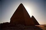 Sudan, Karima. The pyramids at Karima at dusk.