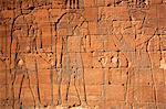 Sudan, Nagaa. The hieroglyphics on the Lion Temple at Nagaa.