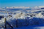 Pays de Galles, Conwy, Snowdonia. Vue vers Snowdon un jour d'hiver.