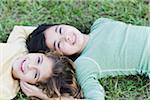 Sisters Lying on Grass Together