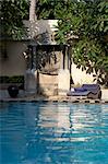 Galle, Sri Lanka. pool with stone architectural decoration