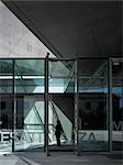 Glass covered walkway at the MAXXI, National Museum of 21st Century Arts, Rome. Architects: Zaha Hadid Architects