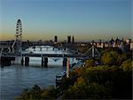 River Thames general view with London Eye and bridges. Architects: Interior renovation: Pierre Yves Rochon