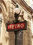 Station sign on the Paris Metro system, Close Up
