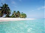 Looking along the beach of Cayo Levantado off Samana