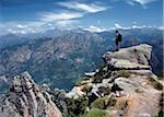 Walker admiring the view from the top of Capo d'Orto, Corsica