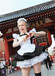 Girl Dressed as Cosplay Maid in Tokyo