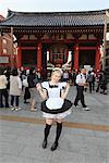 Girl Dressed as Cosplay Maid in Tokyo