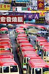 Mini-buses parked on Fa Yuen Street, Mong Kok, Kowloon, Hong Kong, China