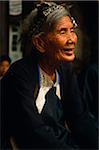 China, Guizhou Province, Zhaoxing. An elderly Dong woman.