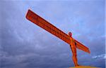 Angel of the North Statue, Gateshead, Tyne and Wear. The 208-tonne  Angel  a human figure based on artist Antony Gormley's own body, is 20 metres high.