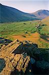 Farming landscape at Wasdale Head, West Cumbria, Lake District, England