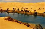 Libye, le Fezzan, Edeyen Ubari, nr Ubari. Les lacs de Dawad (aka Ramla) comprennent plusieurs piscines oasis comme Um al Ma