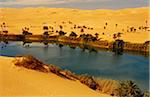 Libya, Fezzan, Edeyen Ubari, nr Ubari. The Dawada (aka Ramla) Lakes comprise several oasis pools such as Um al Ma