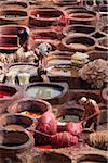 The tanneries in Fes, Morocco