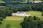 Northern Ireland, Fermanagh, Enniskillen.  Aerial view of Castle Coole, a late eighteenth century neo-classical Georgian mansion.