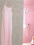 Pink nightdress on clothesline