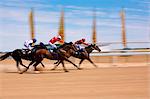 Australia, Queensland, Birdsville.  Horse racing in the outback at the Birdsville Cup races.