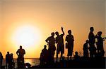 Australia, Northern Territory, Darwin.  Sunset at Mindil Beach.