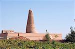 Chine, Province de Xinjiang, Turpan, Route de la soie, patrimoine mondial de l'UNESCO, Emin Minaret