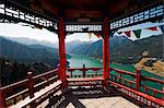 China, Xinjiang Province, pavilion on Tian chi Heaven Lake