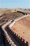 China, Ningxia Province, Shapotou, defensive wall, Tengger desert sand dunes